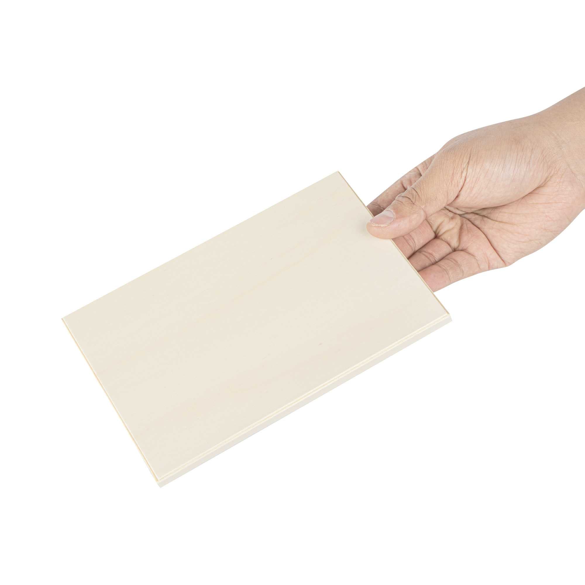 Taipei Rectangle Natural Poplar Lid - Fits 25 oz Bento Box - 10 count box