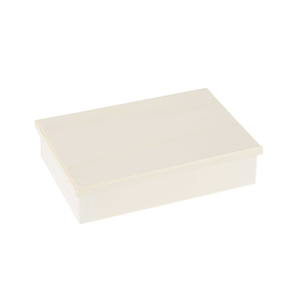 Taipei Rectangle Natural Poplar Lid - Fits 25 oz Bento Box - 10 count box