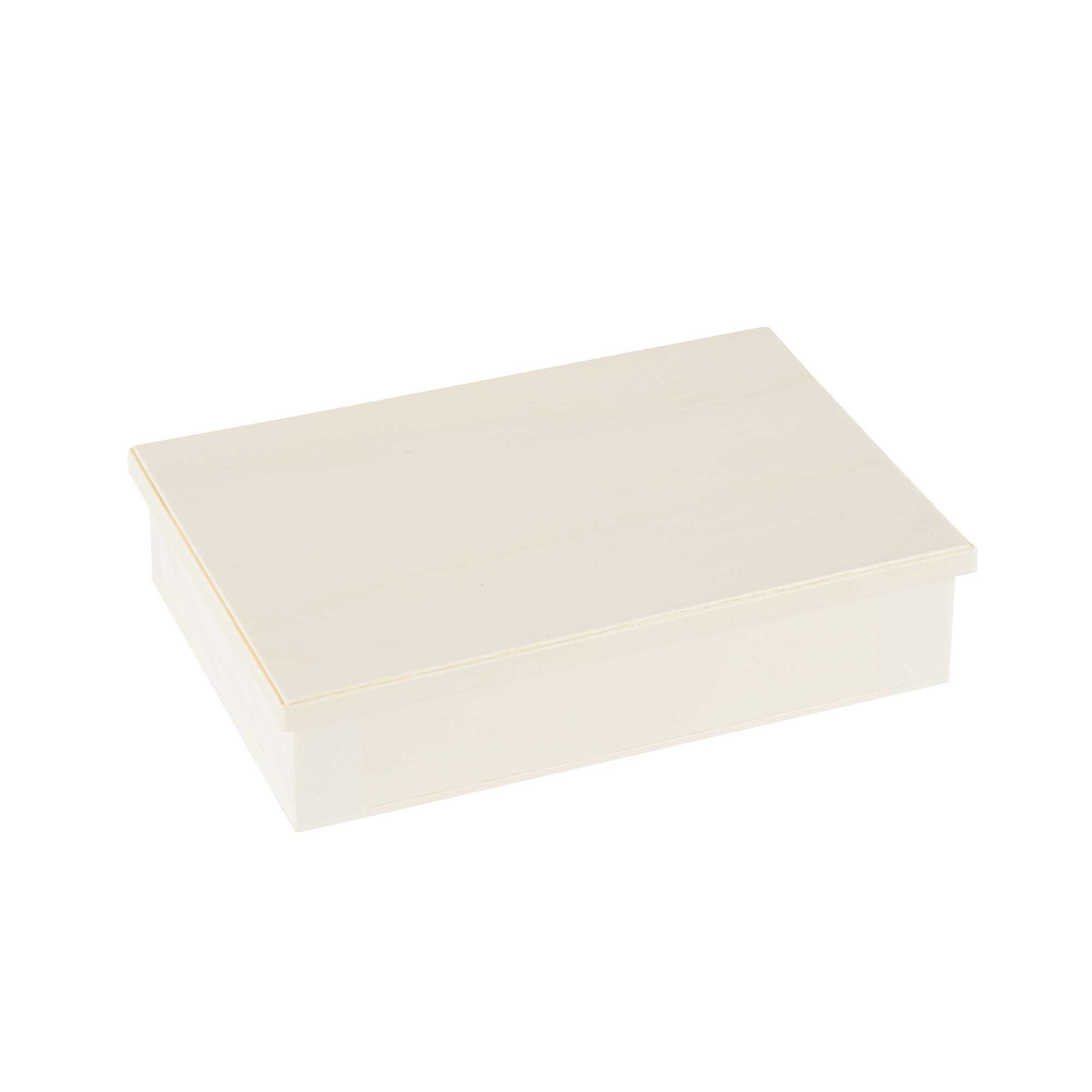 Taipei Rectangle Natural Poplar Lid - Fits 25 oz Bento Box - 10 count box