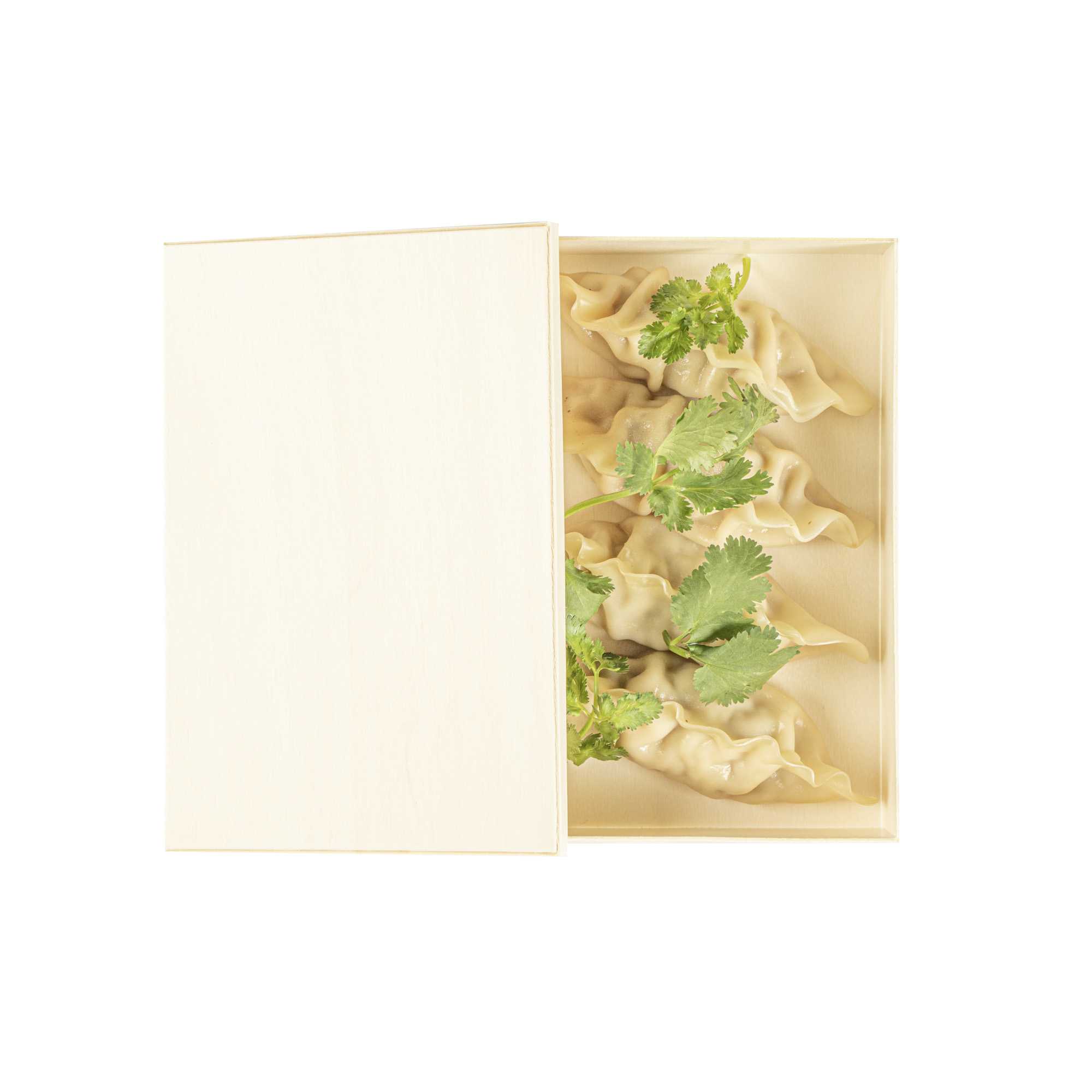 Taipei Rectangle Natural Poplar Lid - Fits 25 oz Bento Box - 10 count box