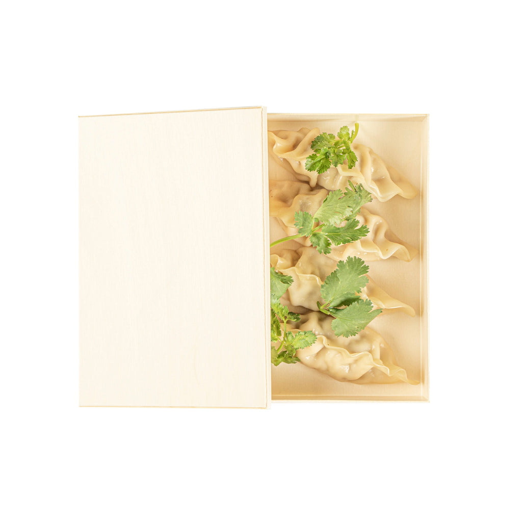 Taipei Rectangle Natural Poplar Lid - Fits 25 oz Bento Box - 100 count box