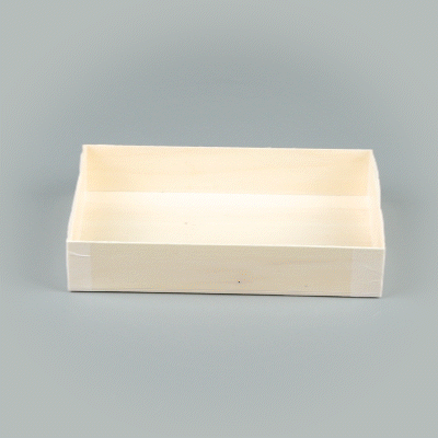Taipei 31 oz Rectangle Natural Poplar Bento Box - 8" x 4 3/4" x 1 1/2" - 10 count box