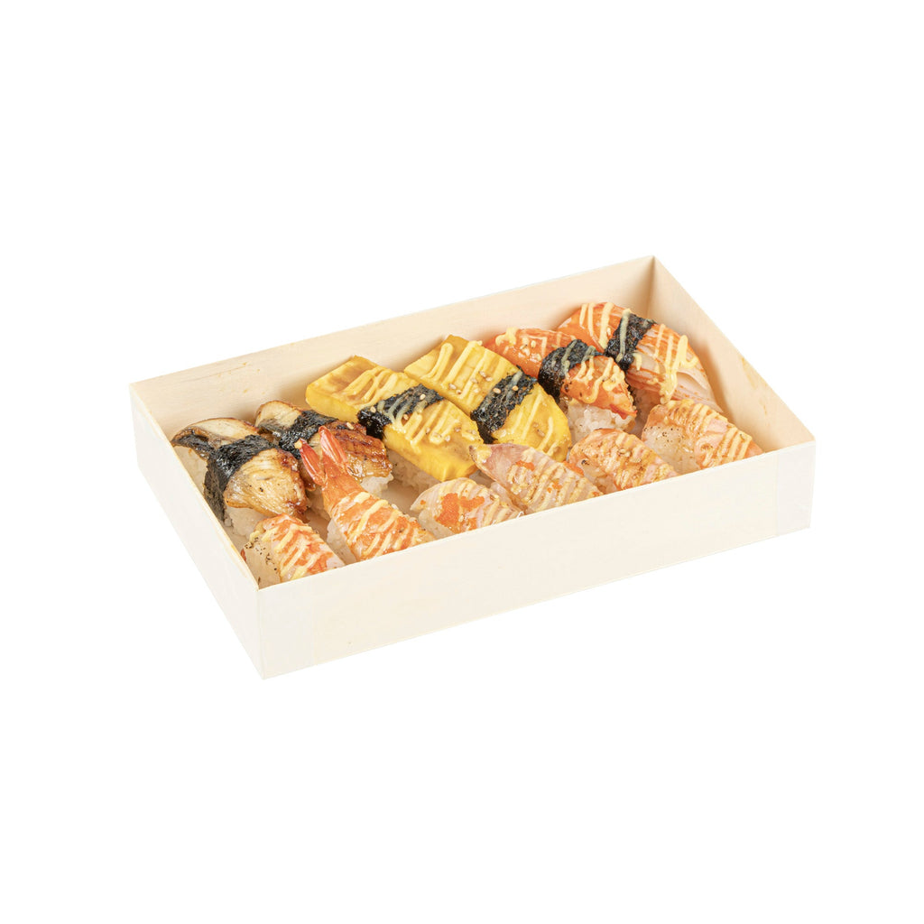 Taipei 31 oz Rectangle Natural Poplar Bento Box - 8" x 4 3/4" x 1 1/2" - 100 count box