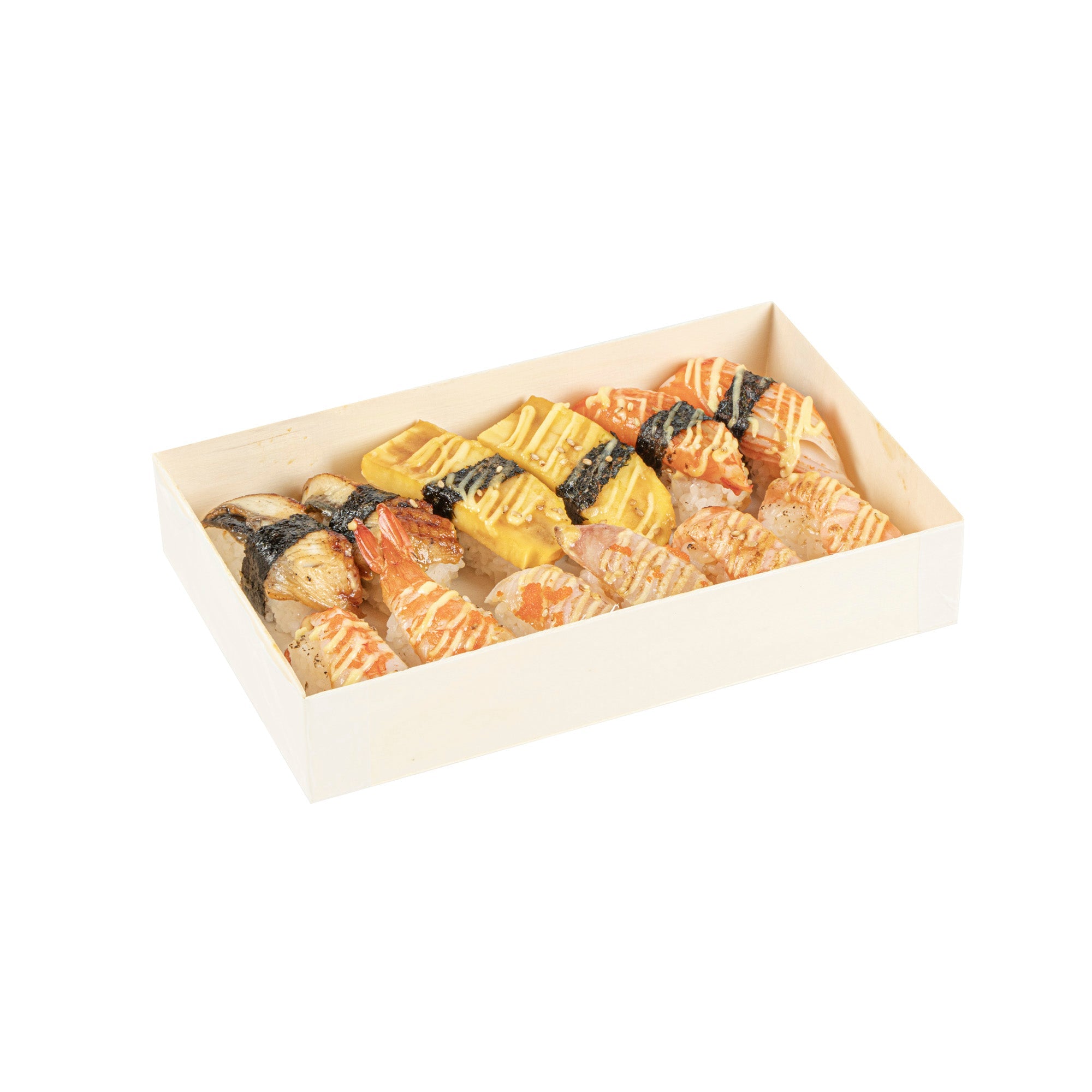 Taipei 31 oz Rectangle Natural Poplar Bento Box - 8" x 4 3/4" x 1 1/2" - 100 count box