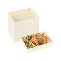 Taipei 24 oz Rectangle Natural Poplar Bento Box - 6 1/2" x 4 3/4" x 1 1/2" - 100 count box