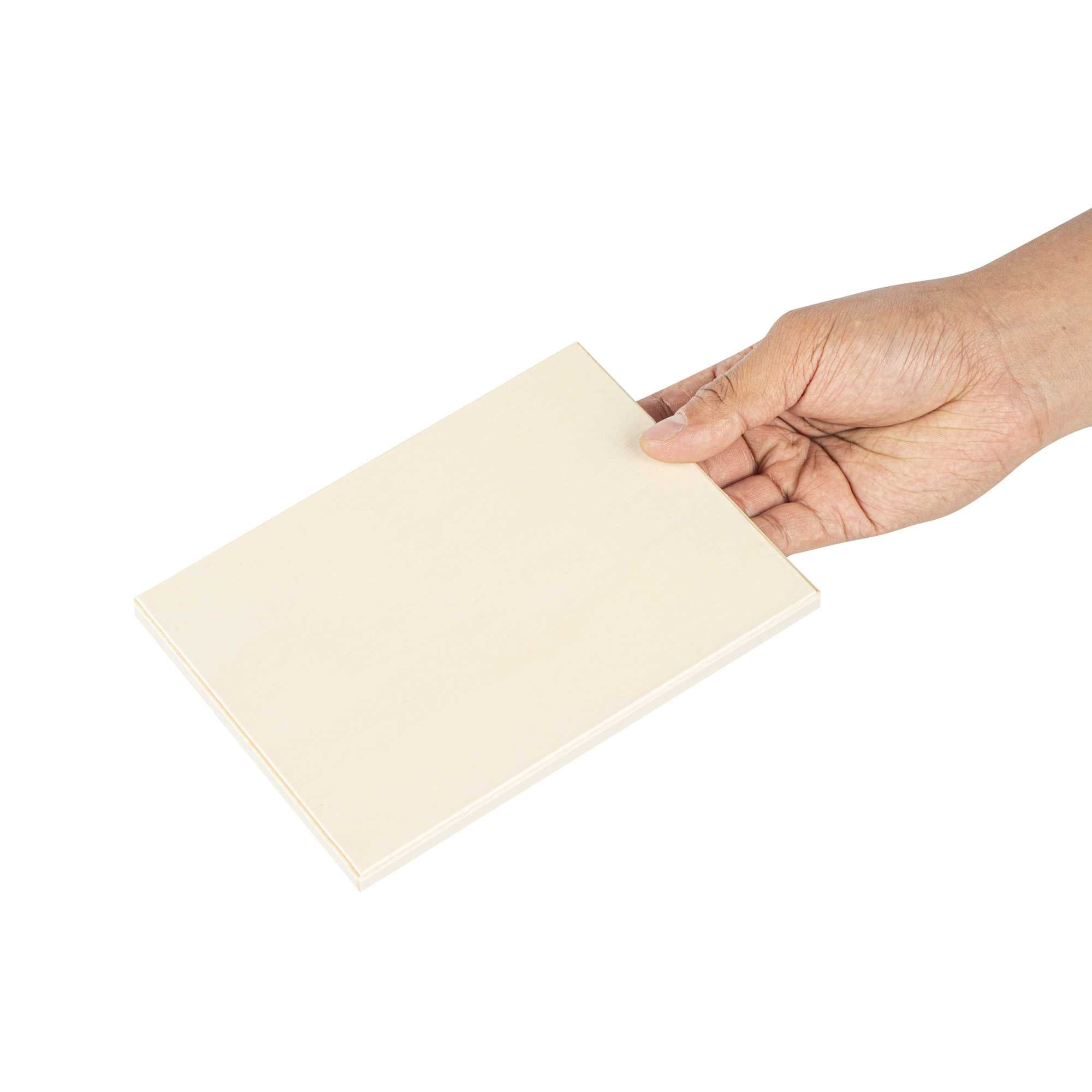 Taipei Rectangle Natural Poplar Lid - Fits 24 oz Bento Box - 10 count box