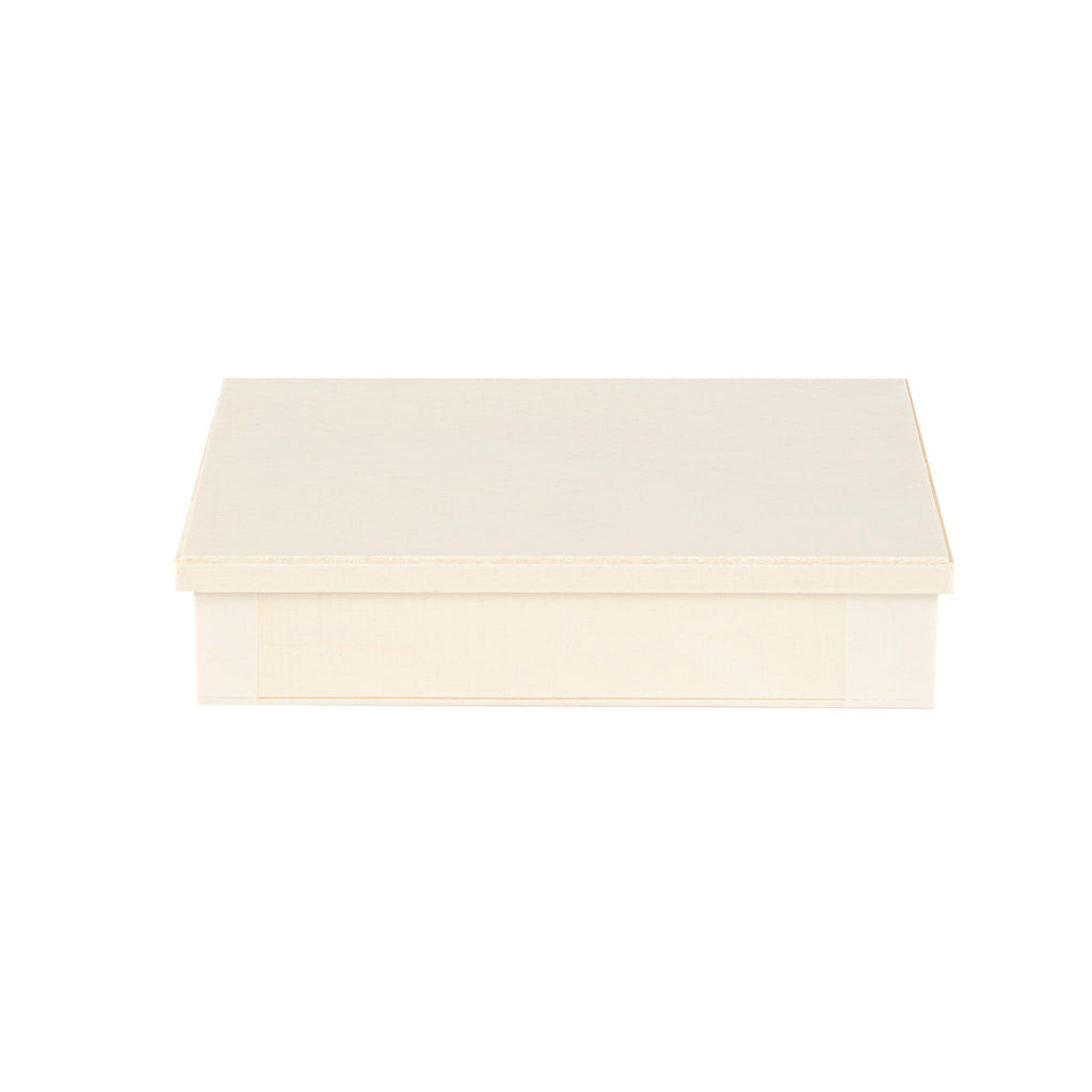 Taipei Rectangle Natural Poplar Lid - Fits 24 oz Bento Box - 100 count box