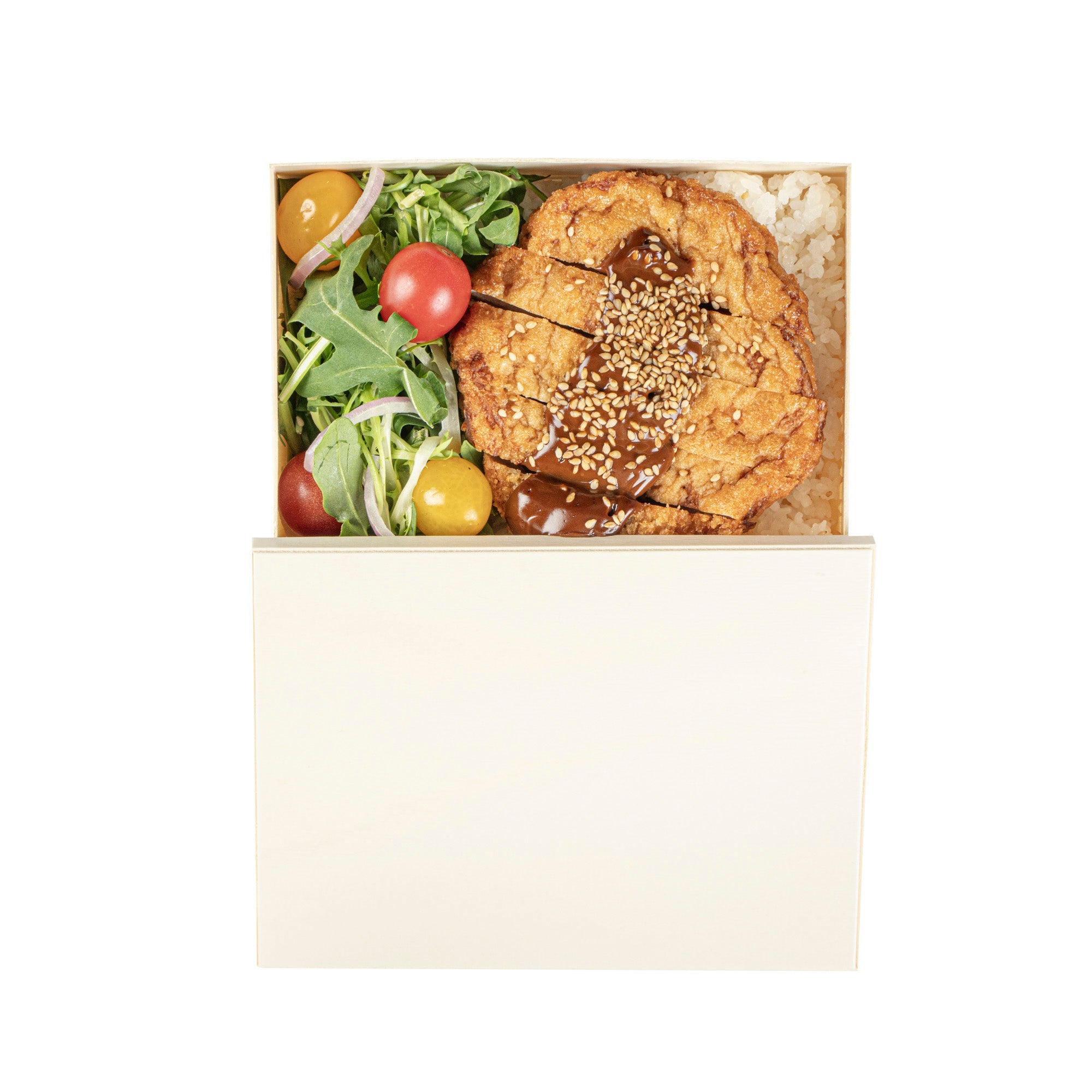 Taipei Rectangle Natural Poplar Lid - Fits 24 oz Bento Box - 100 count box