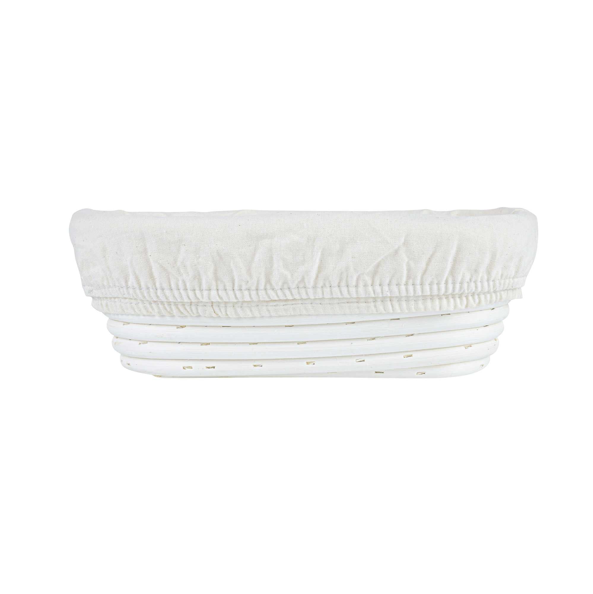 Pastry Tek Rattan Oval Natural Banneton Proofing Basket - with 2 Cotton Liners - 9 3/4" x 6" x 3" - 1 count box