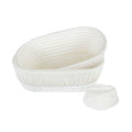 Pastry Tek Rattan Oval Natural Banneton Proofing Basket - with 2 Cotton Liners - 9 3/4" x 6" x 3" - 10 count box