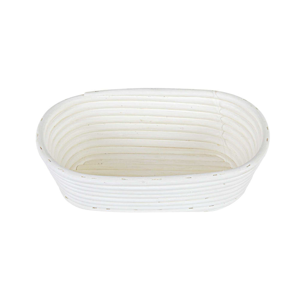 Pastry Tek Rattan Oval Natural Banneton Proofing Basket - with 2 Cotton Liners - 9 3/4" x 6" x 3" - 10 count box