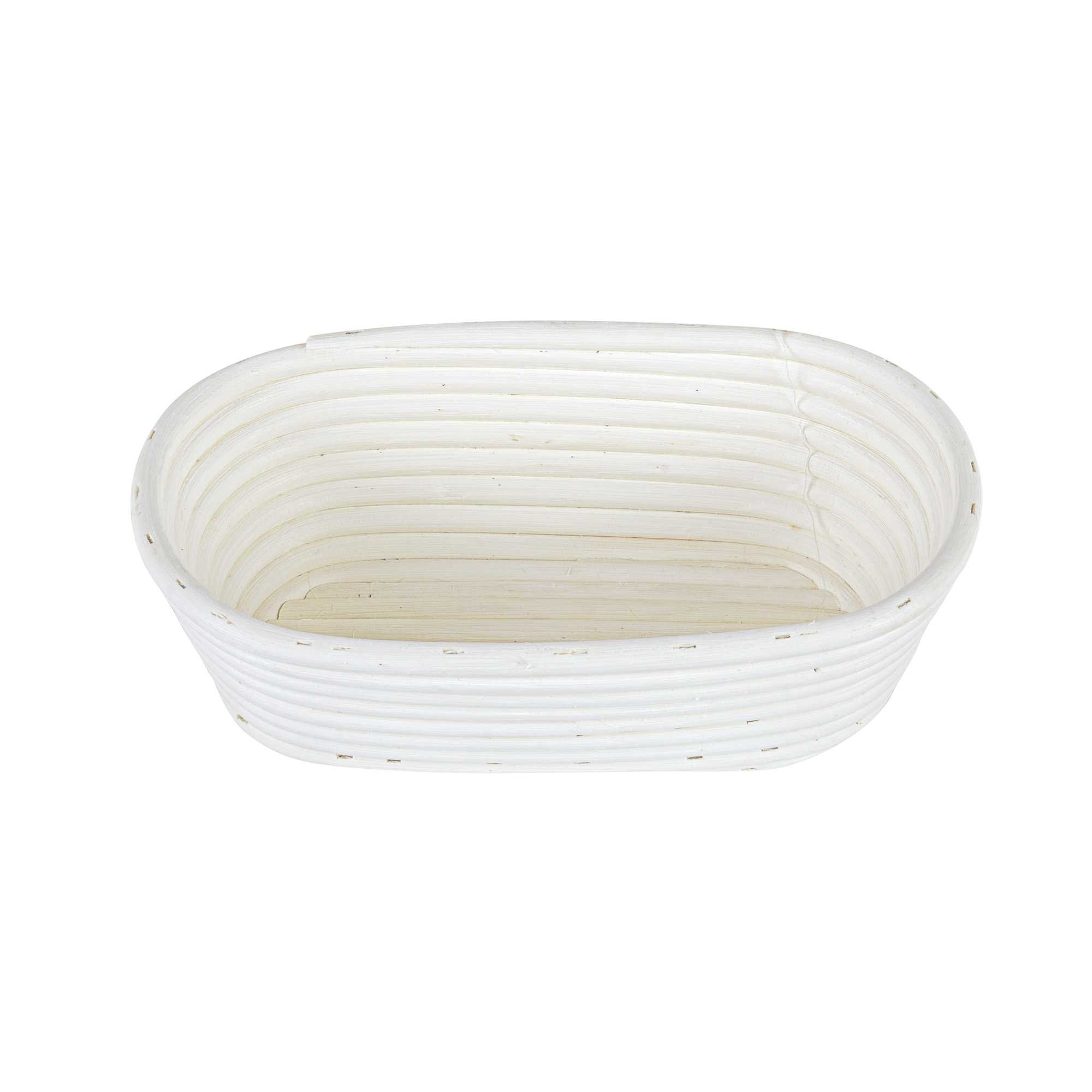 Pastry Tek Rattan Oval Natural Banneton Proofing Basket - with 2 Cotton Liners - 9 3/4" x 6" x 3" - 10 count box
