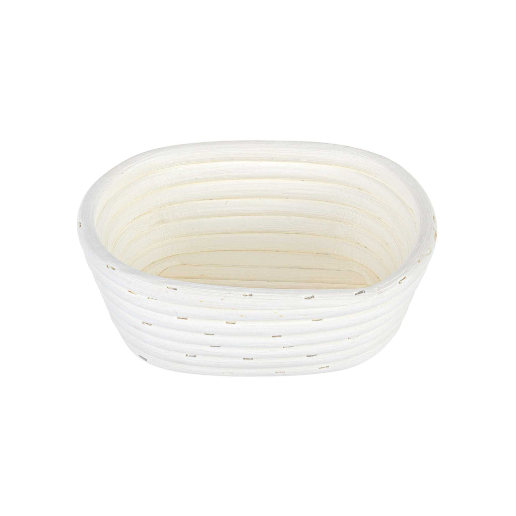 Pastry Tek Rattan Oval Natural Banneton Proofing Basket - with 2 Cotton Liners - 6 3/4" x 4 3/4" x 3 1/4" - 1 count box