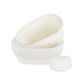Pastry Tek Rattan Oval Natural Banneton Proofing Basket - with 2 Cotton Liners - 6 3/4" x 4 3/4" x 3 1/4" - 10 count box