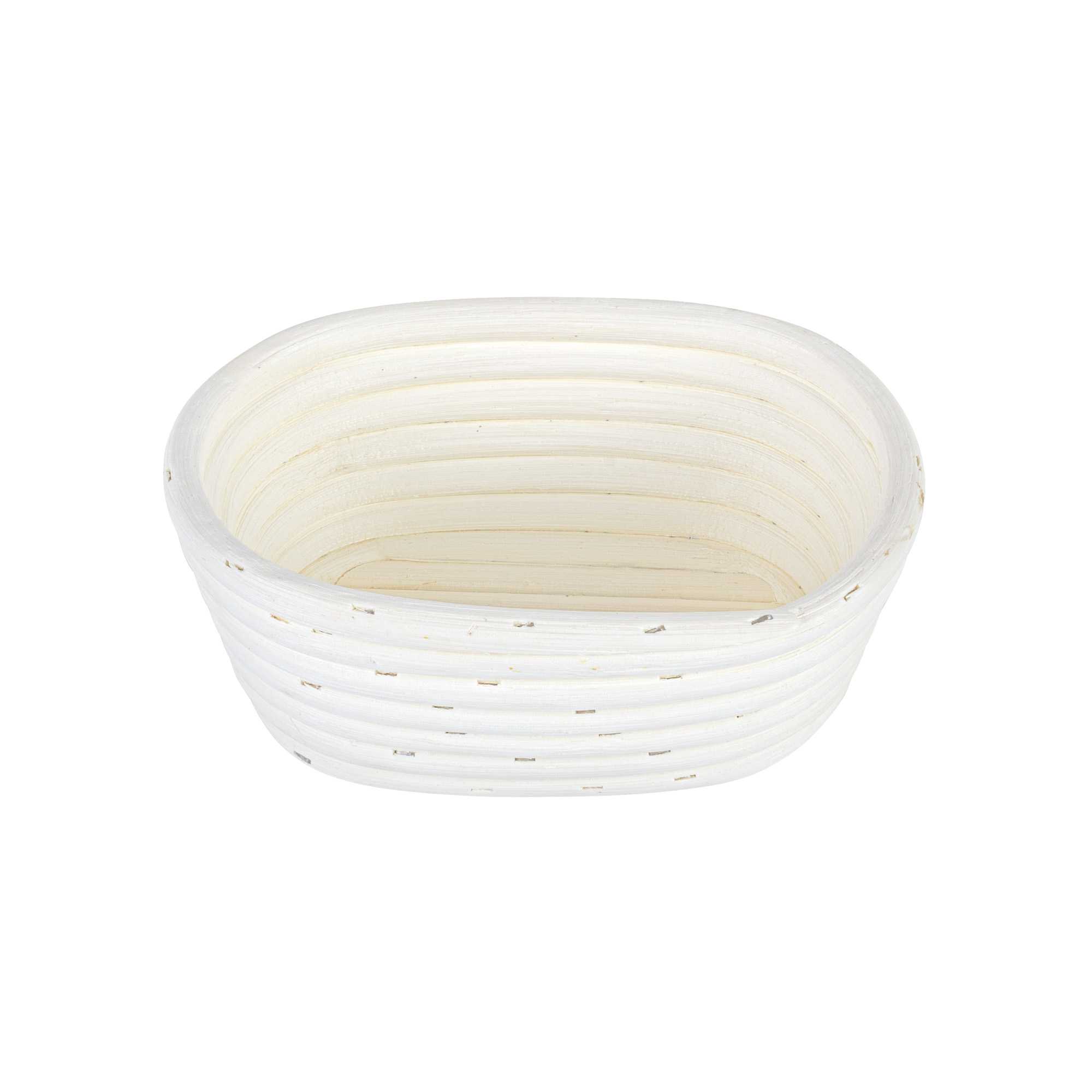 Pastry Tek Rattan Oval Natural Banneton Proofing Basket - with 2 Cotton Liners - 6 3/4" x 4 3/4" x 3 1/4" - 10 count box