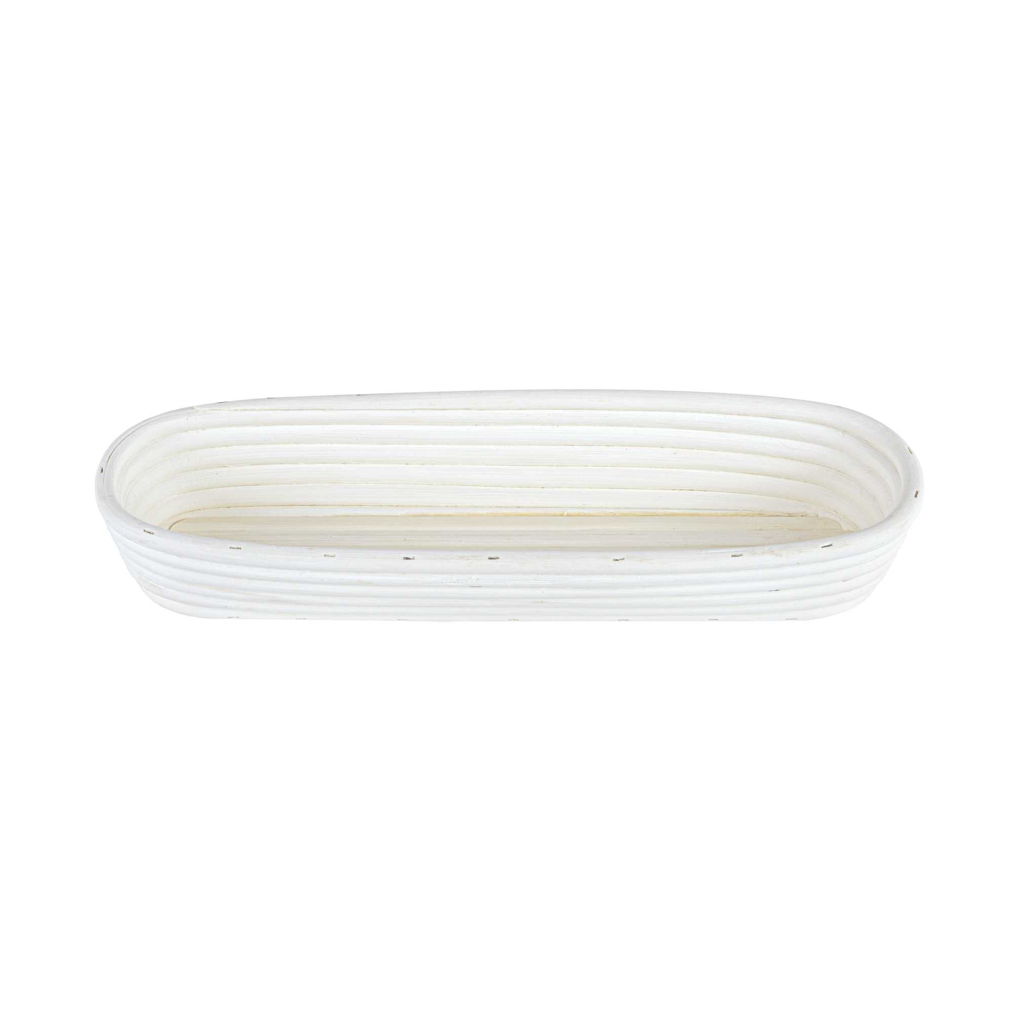 Pastry Tek Rattan Long Oval Natural Banneton Proofing Basket - with 2 Cotton Liners - 13 1/2" x 4" x 2 1/4" - 10 count box