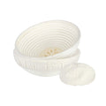 Pastry Tek Rattan Round Natural Banneton Proofing Basket - with 2 Cotton Liners - 9" x 9" x 3 1/4" - 1 count box