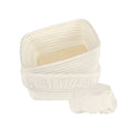 Pastry Tek Rattan Square Natural Banneton Proofing Basket - with 2 Cotton Liners - 9 3/4" x 9 3/4" x 4" - 10 count box