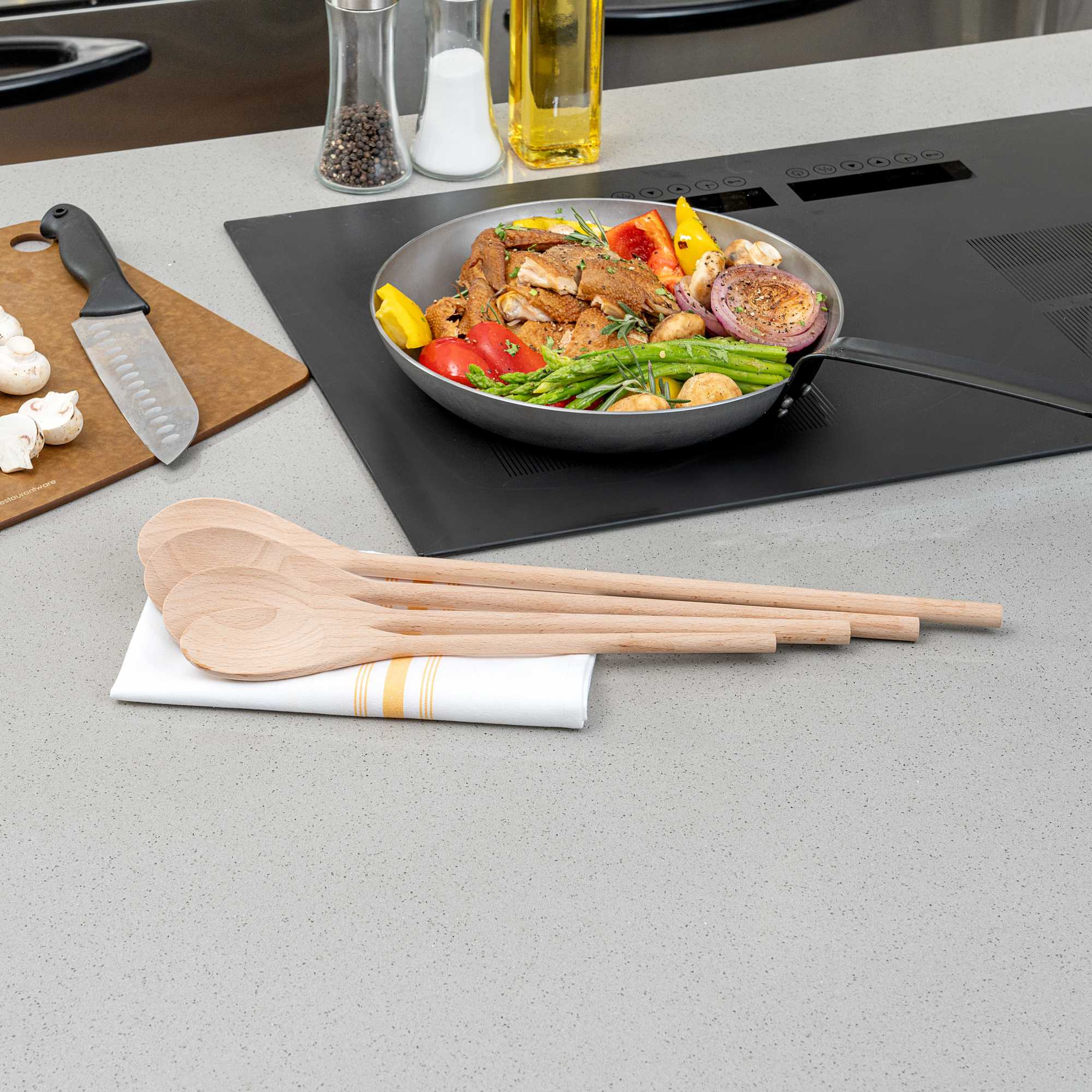 Nature Tek 4-Piece Beechwood Wooden Spoon Set - 1 count box