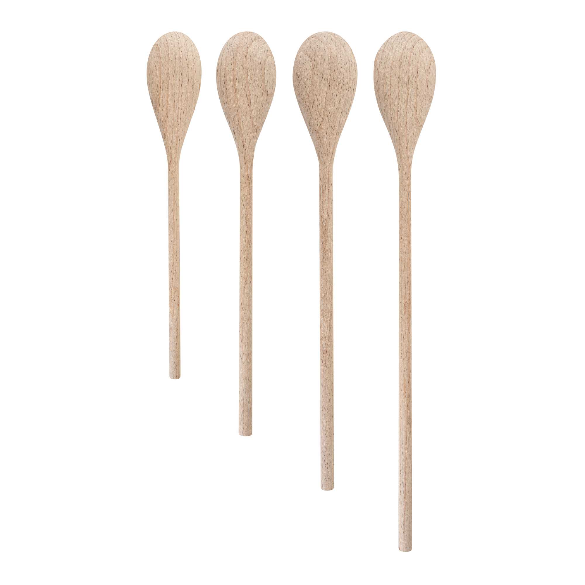 Nature Tek 4-Piece Beechwood Wooden Spoon Set - 1 count box