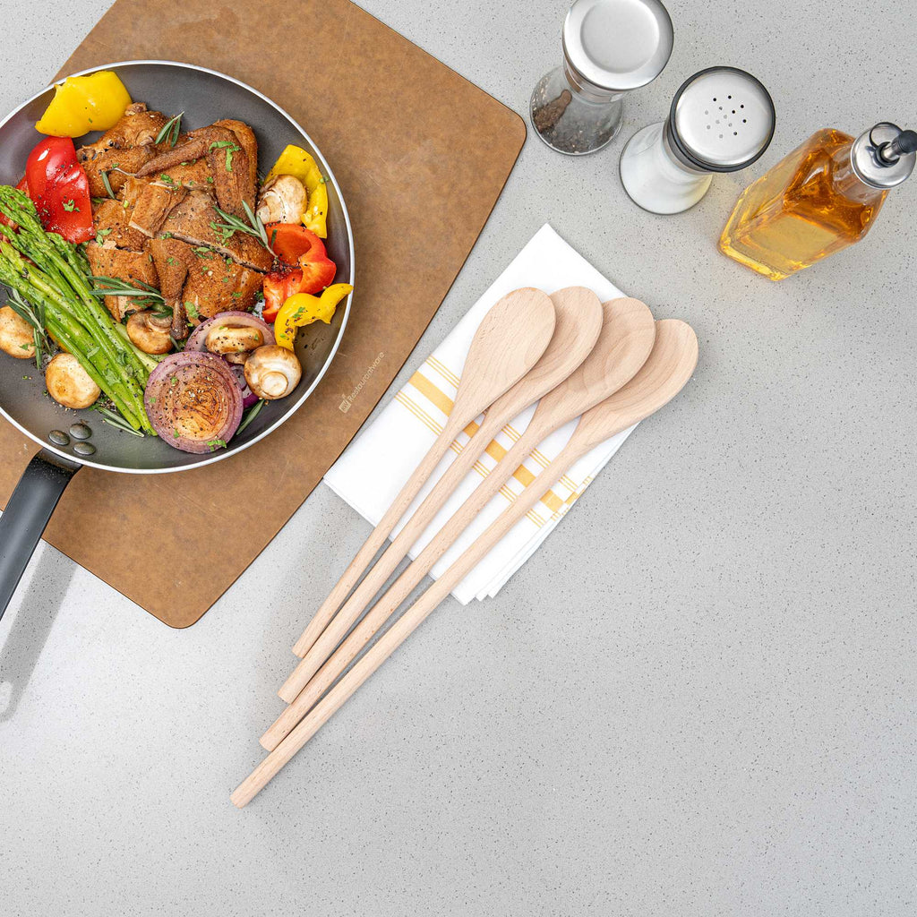 Nature Tek 4-Piece Beechwood Wooden Spoon Set - 1 count box