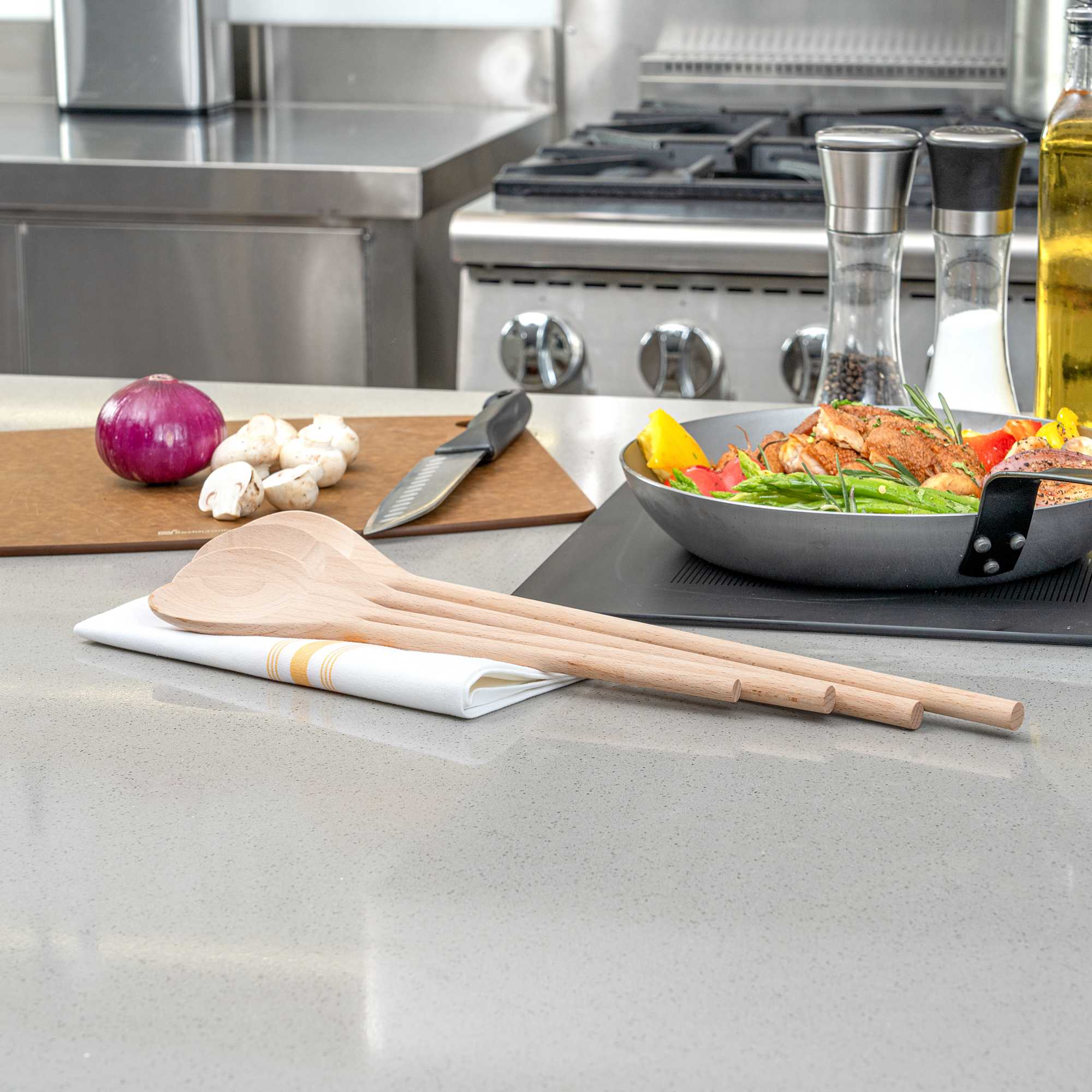 Nature Tek 4-Piece Beechwood Wooden Spoon Set - 1 count box