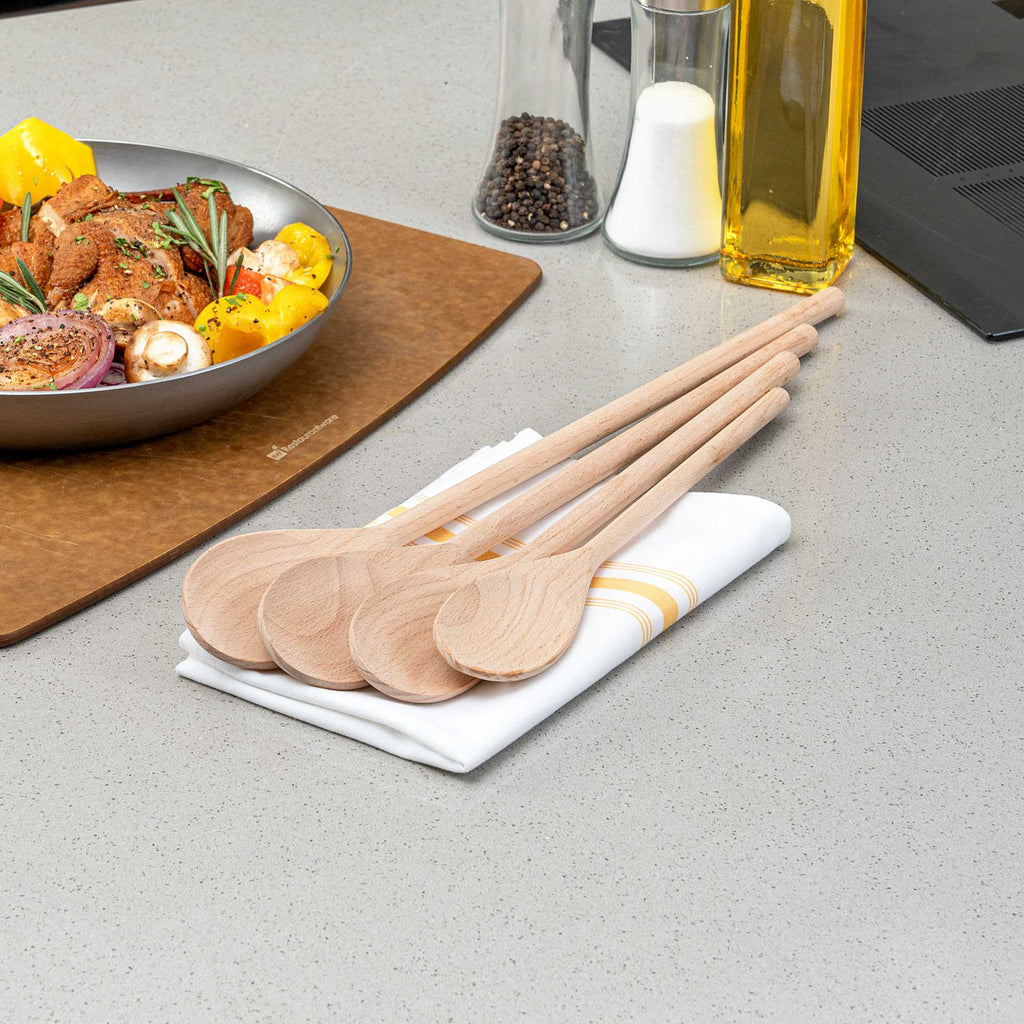 Nature Tek 4-Piece Beechwood Wooden Spoon Set - 1 count box