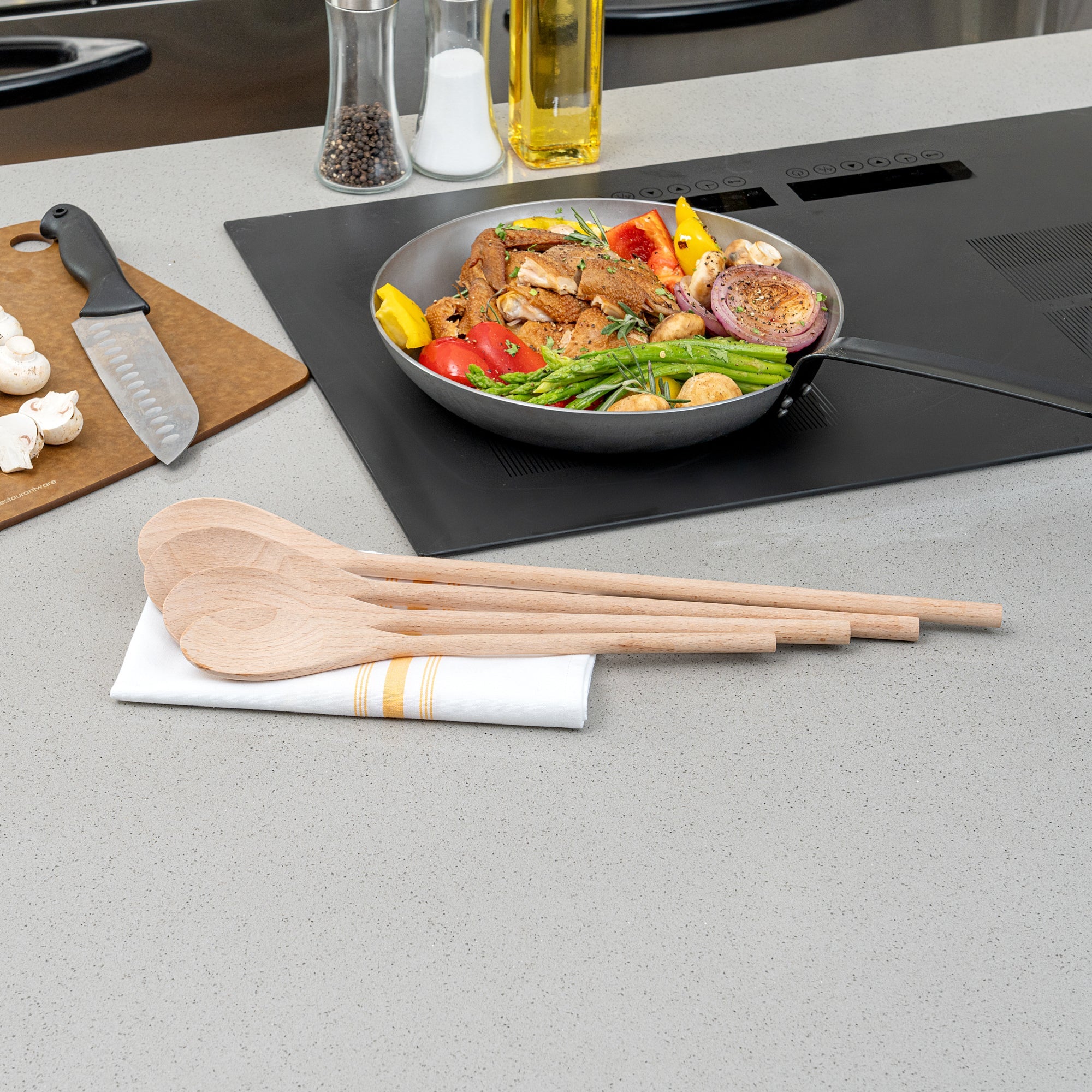Nature Tek 4-Piece Beechwood Wooden Spoon Set - 50 count box