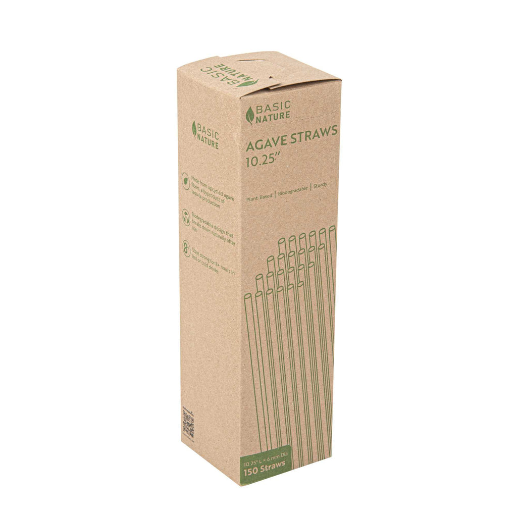 Basic Nature Natural Agave Straw - Unwrapped - 10 1/4" - 1800 count box