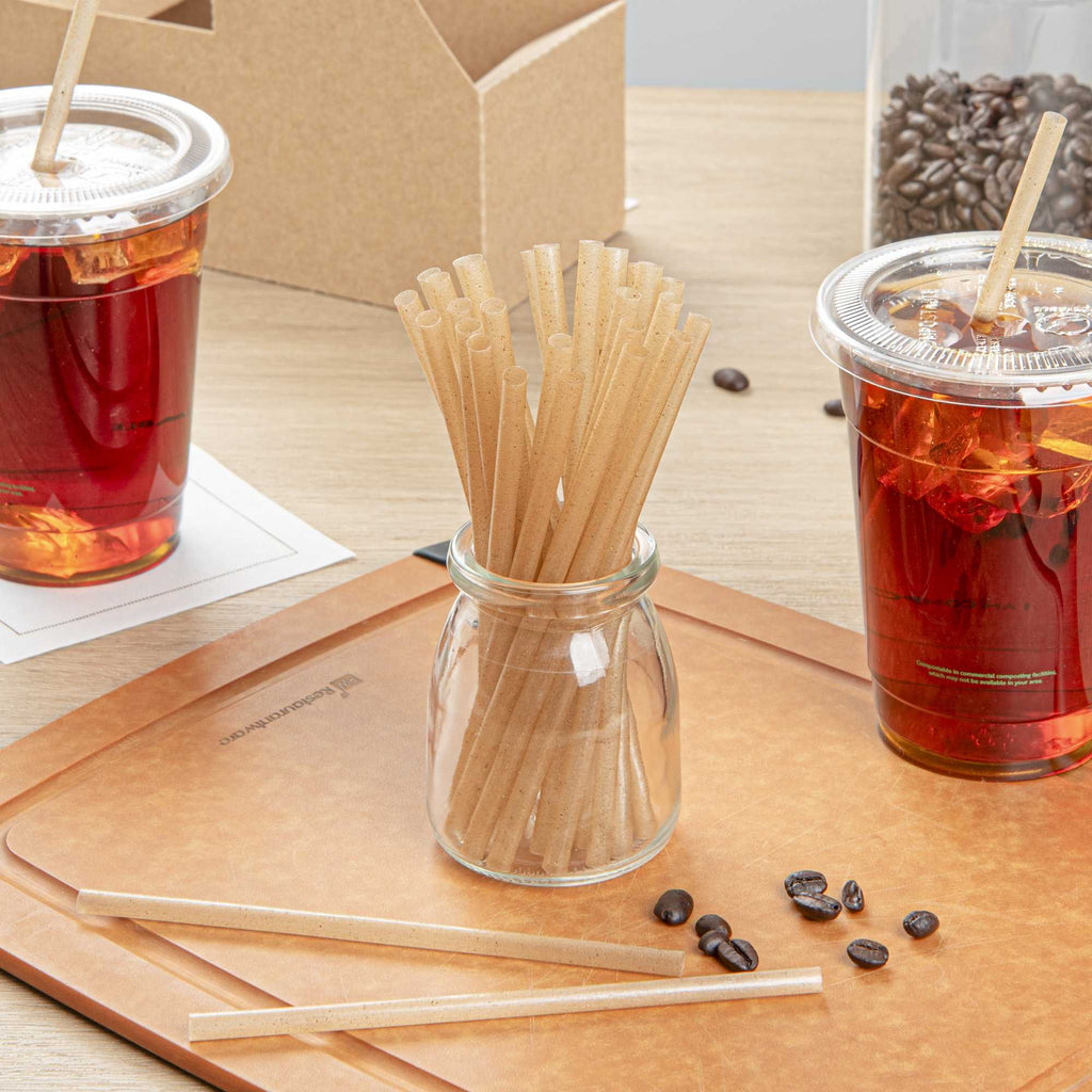 Basic Nature Natural Agave Straw - Unwrapped - 6" - 3600 count box