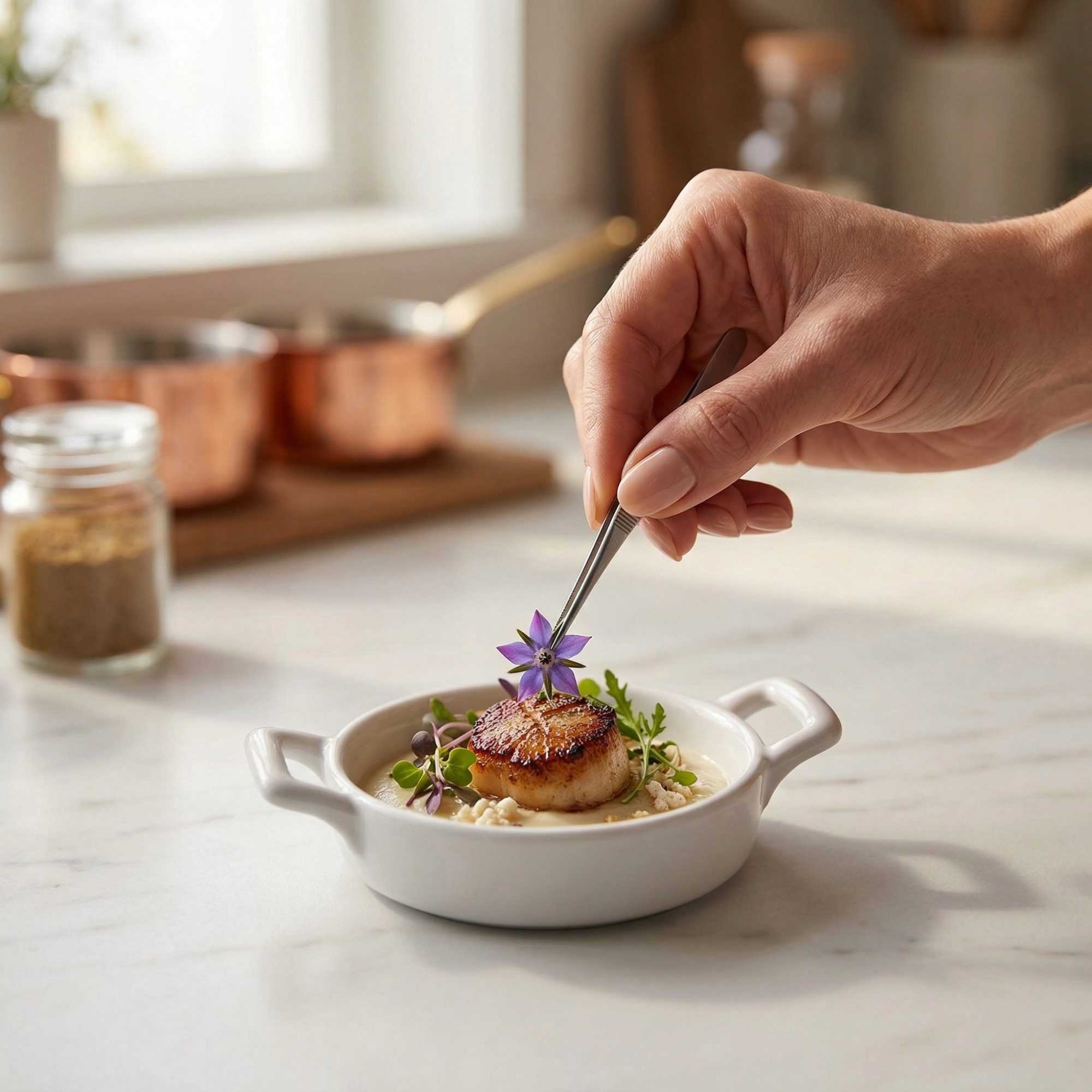 Chef 101 Round White Porcelain Mini Handled Plate - 4" x 2 3/4" x 1" - 10 count box