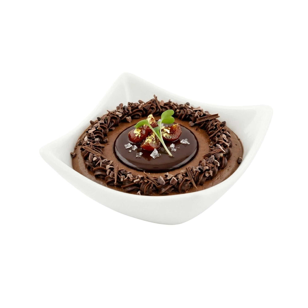 Chef 101 2 oz Square White Porcelain Mini Cocktail Bowl - 3" x 3" x 1 1/4" - 10 count box