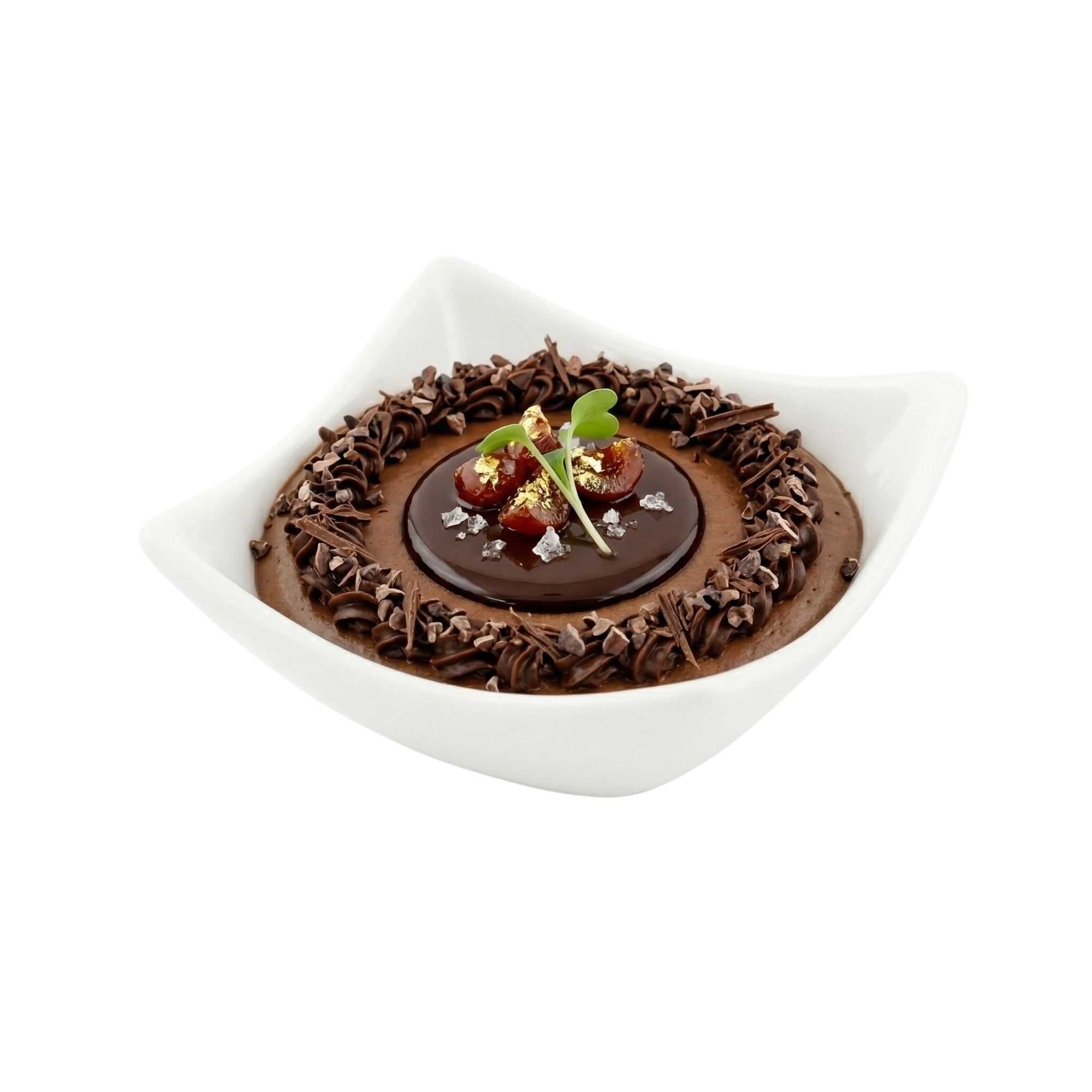 Chef 101 2 oz Square White Porcelain Mini Cocktail Bowl - 3" x 3" x 1 1/4" - 10 count box