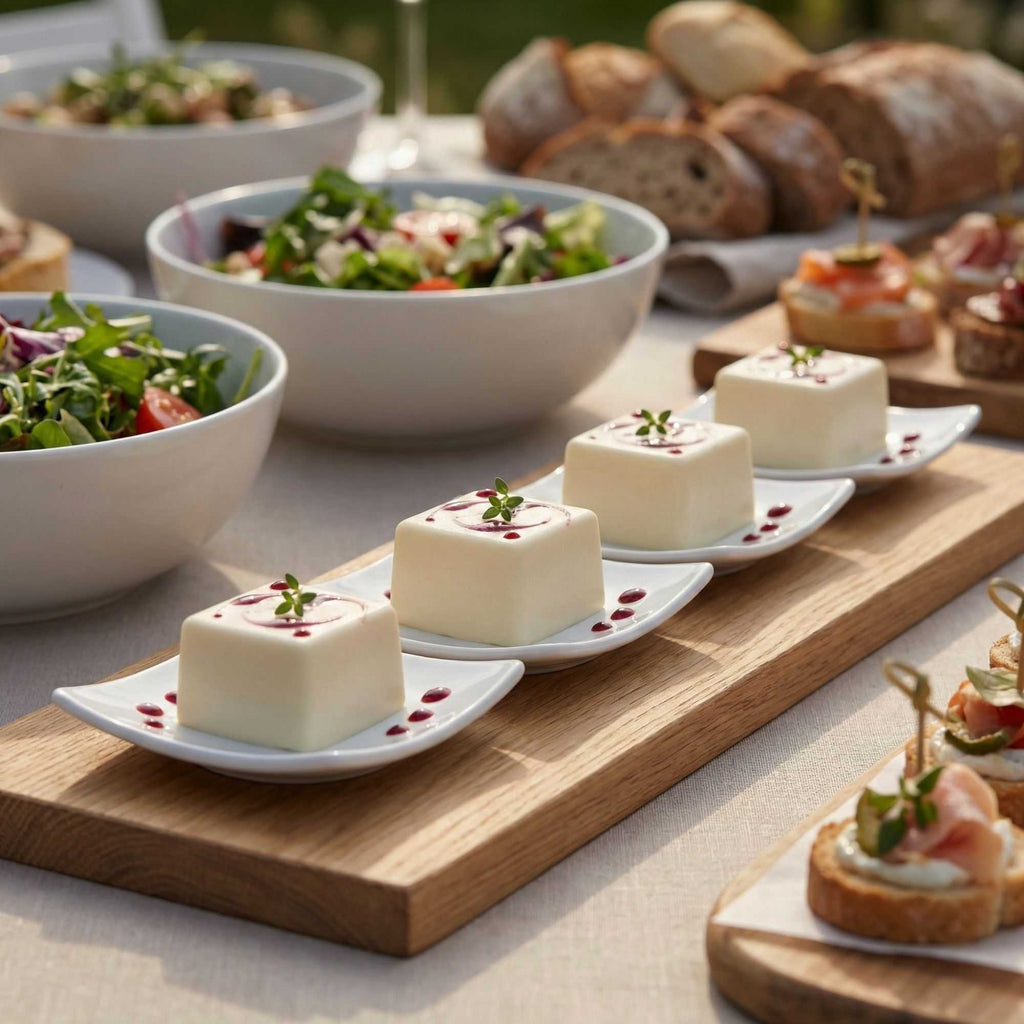 Chef 101 Square White Porcelain Mini Volare Dish - 3" x 3" x 1/2" - 10 count box