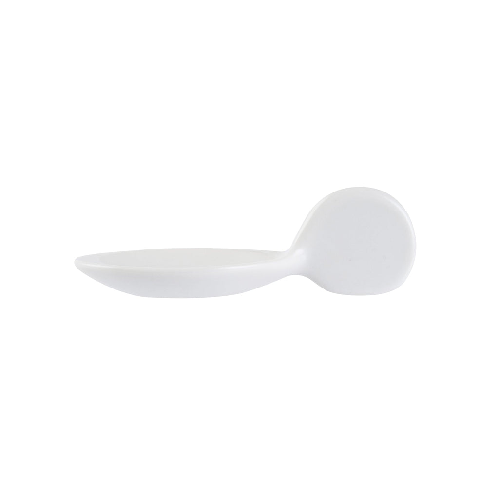 Chef 101 Fish White Porcelain Spoon - 4" x 1 1/2" x 1 1/4" - 10 count box