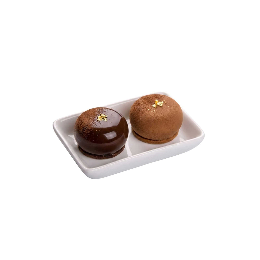 Chef 101 Rectangle White Porcelain Mini Dish - 3" x 2 1/4" x 3/4" - 10 count box