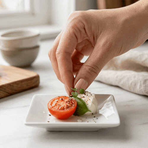 Chef 101 Square White Porcelain Mini Modern Plate - 3" x 3" x 1" - 10 count box