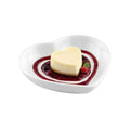 Chef 101 Heart White Porcelain Mini Heart Plate - 3 1/4" x 3" x 3/4" - 10 count box