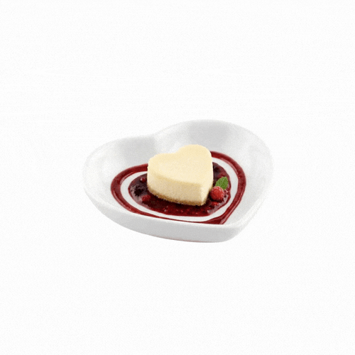 Chef 101 Heart White Porcelain Mini Heart Plate - 3 1/4" x 3" x 3/4" - 10 count box