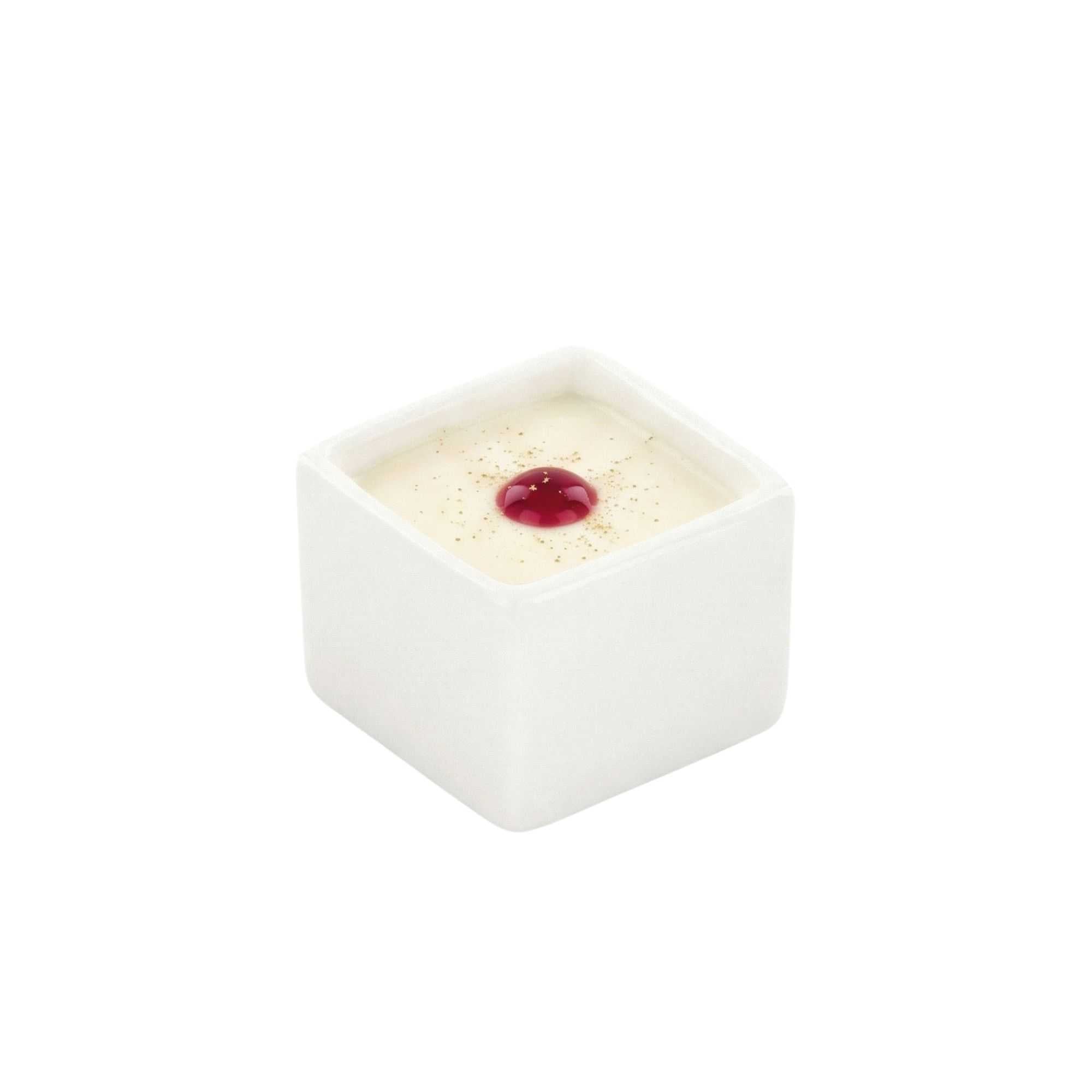 Chef 101 1 oz Square White Porcelain Mini Quadrato Dish - 1 1/2" x 1 1/2" x 1 1/4" - 10 count box