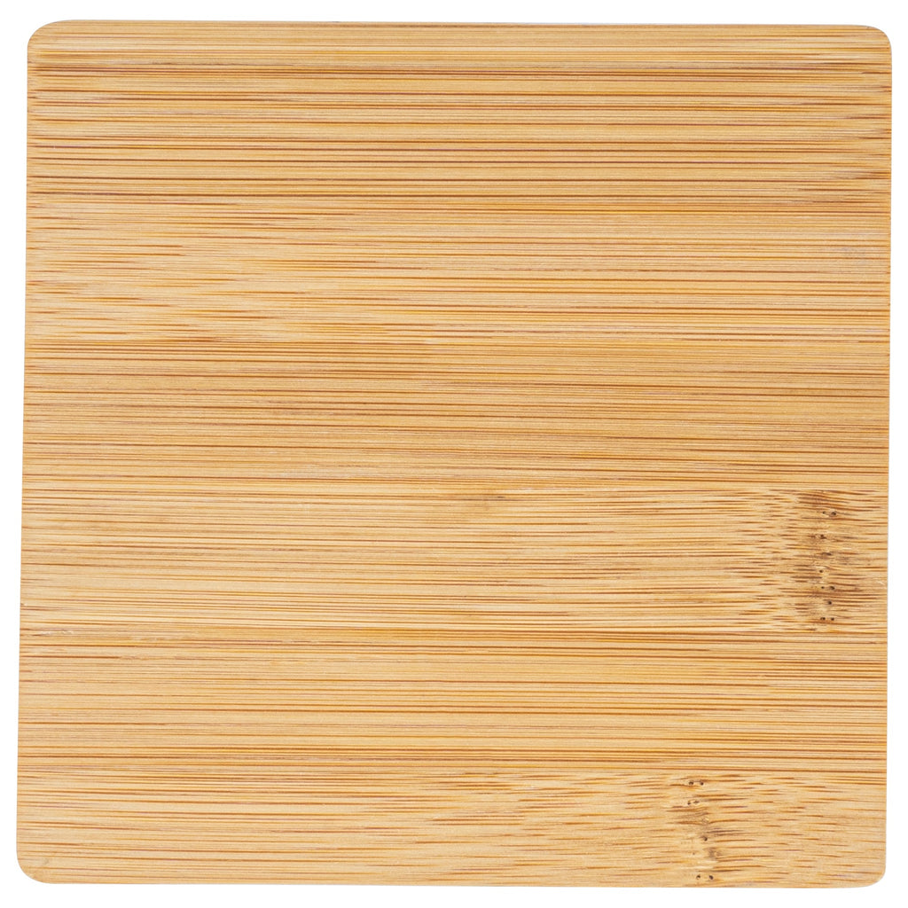 Chef 101 Hamptons Square Bamboo Serving Stand - with Porcelain Base - 5 1/2" x 5 1/2" x 2 1/2" - 1 count box