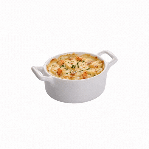 Chef 101 5 oz Oval White Porcelain Mini Oval Casserole Dish - 4" x 2 3/4" x 1 1/2" - 10 count box