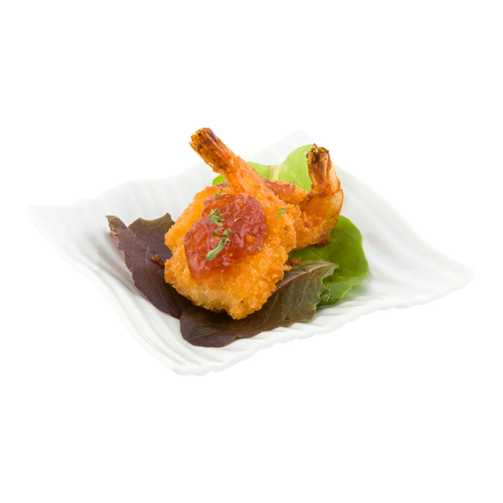 Chef 101 Rectangle White Porcelain Piega Plate - 4" x 4" x 1" - 10 count box