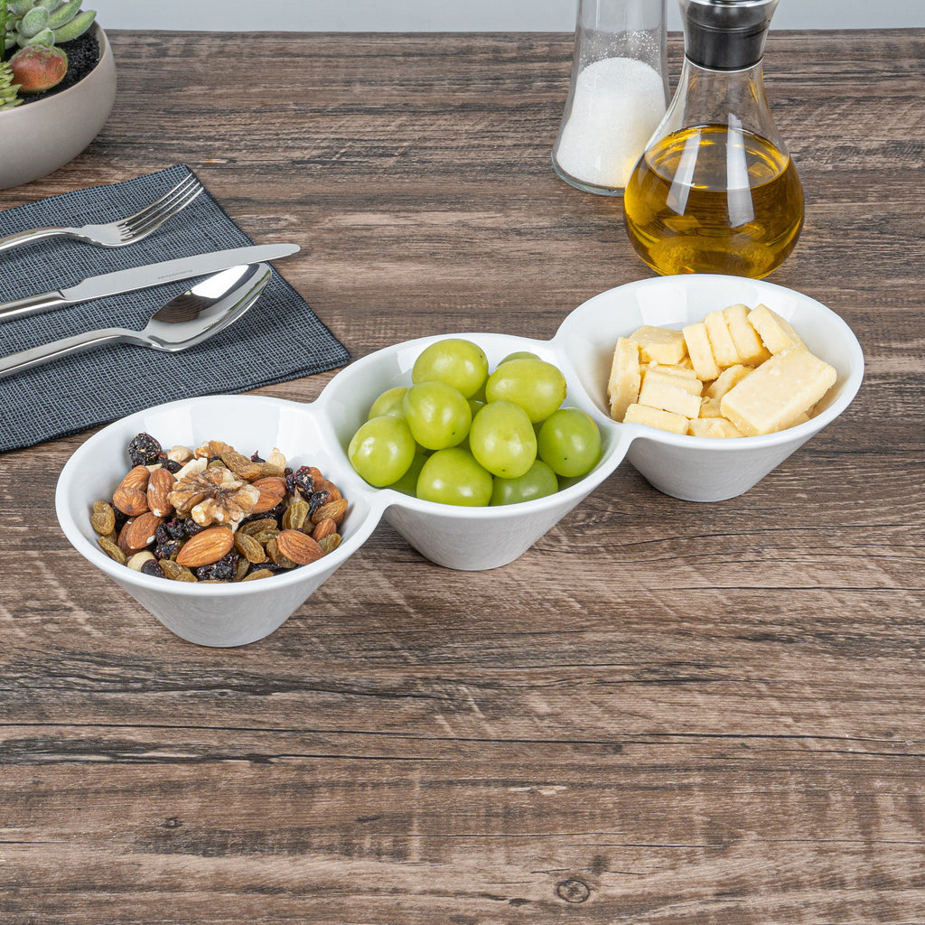 Chef 101 18 oz Round White Porcelain Modern Bowl Set - 13 1/2" x 5" x 2 1/4" - 1 count box