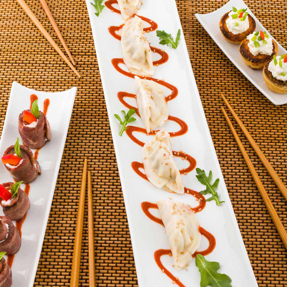 Chef 101 Shinto Rectangle White Porcelain Plate - 17" x 4" x 1 3/4" - 1 count box