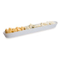 Chef 101 Siluro 10 oz White Porcelain Olive Plate - 12" x 1 1/2" x 1" - 1 count box