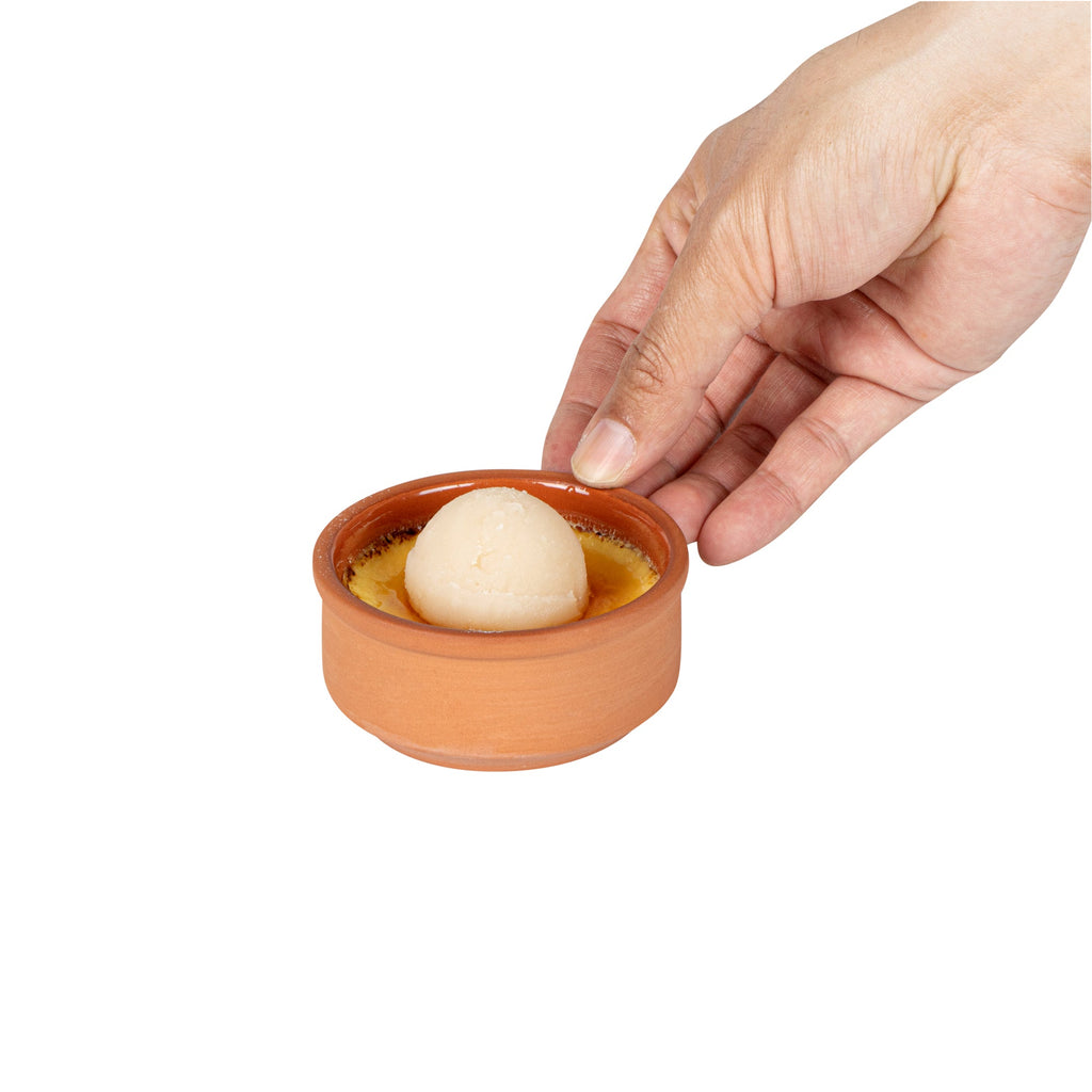 Terra Tek 3 oz Terracotta Cazuela Bowl - Brown Glazed Interior, Oven-Safe, Microwave-Safe - 3 1/4'' x 3 1/4'' x 1 1/2'' - 2 count box