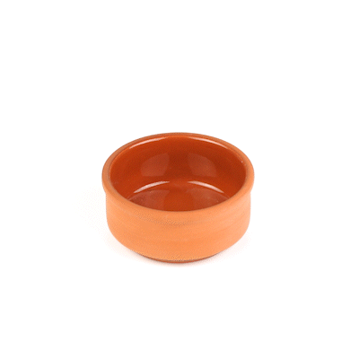 Terra Tek 3 oz Terracotta Cazuela Bowl - Brown Glazed Interior, Oven-Safe, Microwave-Safe - 3 1/4'' x 3 1/4'' x 1 1/2'' - 2 count box