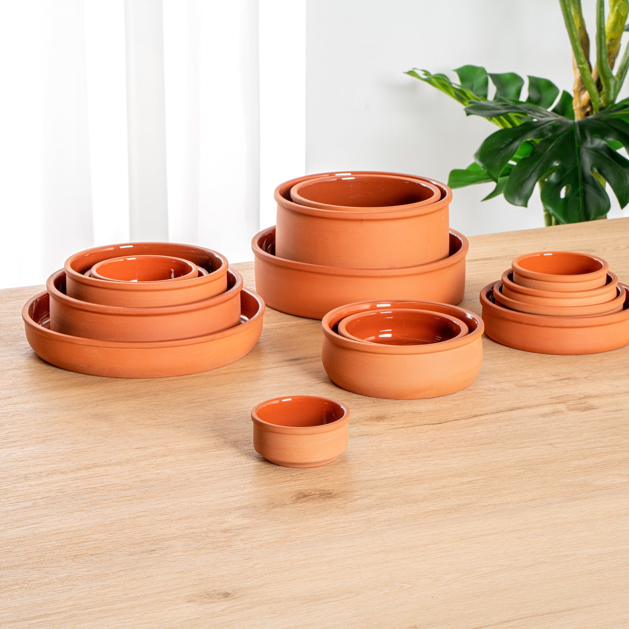 Terra Tek 3 oz Terracotta Cazuela Bowl - Brown Glazed Interior, Oven-Safe, Microwave-Safe - 3 1/4" x 3 1/4" x 1 1/2" - 10 count box