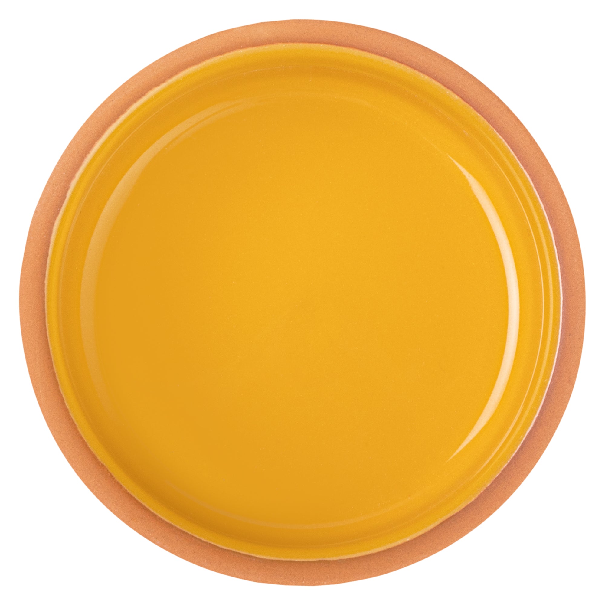 Terra Tek 3 oz Terracotta Cazuela Bowl - Yellow Glazed Interior, Oven-Safe, Microwave-Safe - 3 1/4'' x 3 1/4'' x 1 1/2'' - 2 count box